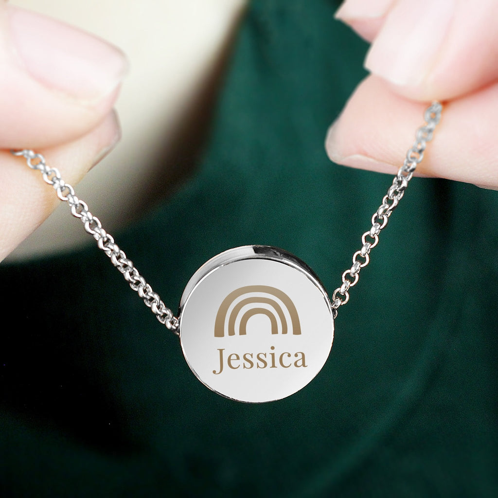 Custom Rainbow Disc Name Necklace, Personalized Name Necklace, Personalized Gifts for her, Birthday Gift for Her, Christmas Gifts | Inspired Creative Gifts | UK Supplier