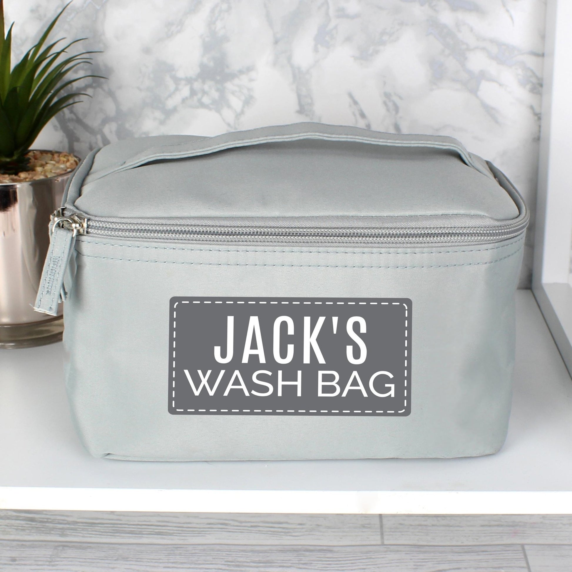 Customizable Grey Travel Toiletry Bag | Personalised & Practical | Inspired Creative Gifts | UK Supplier