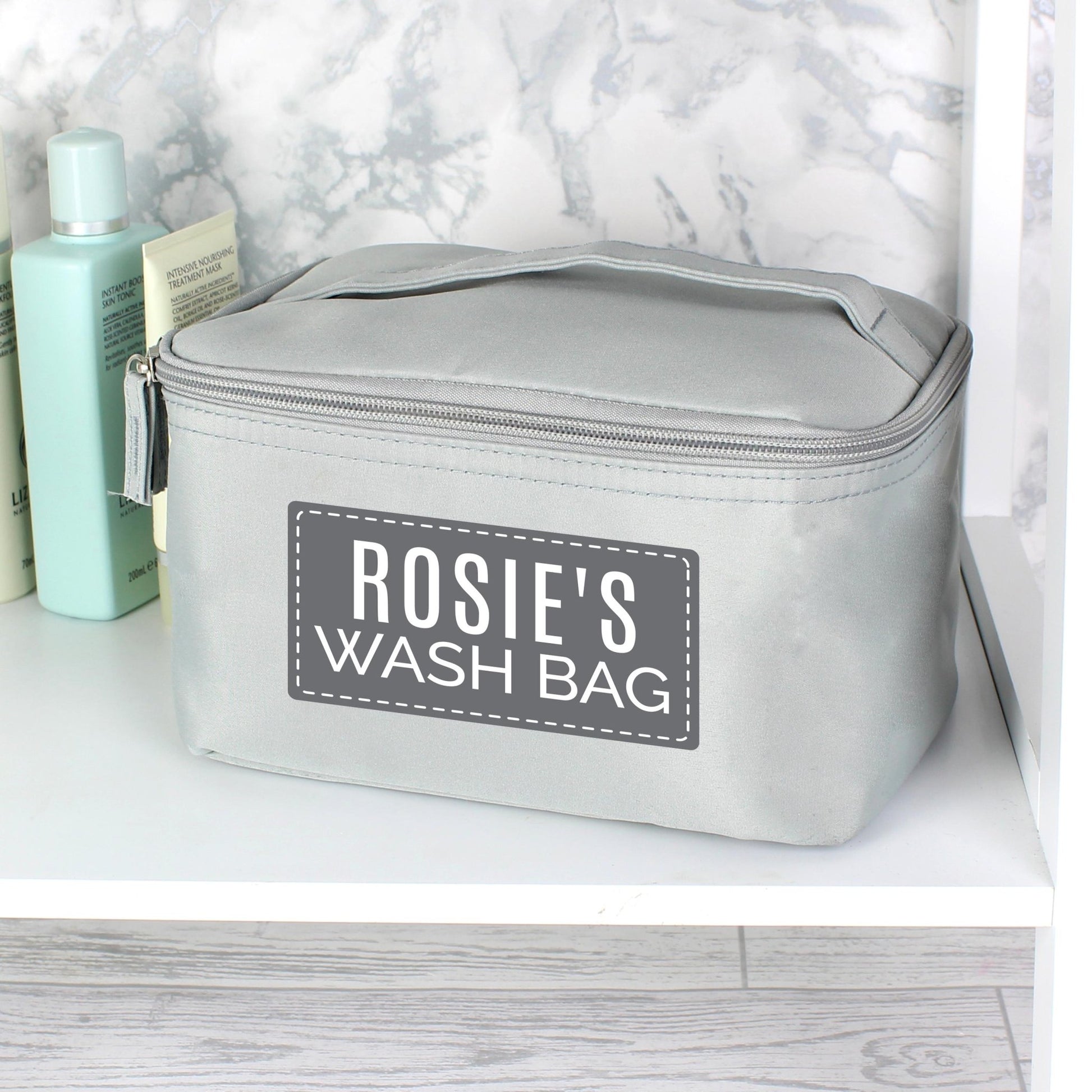 Customizable Grey Travel Toiletry Bag | Personalised & Practical | Inspired Creative Gifts | UK Supplier
