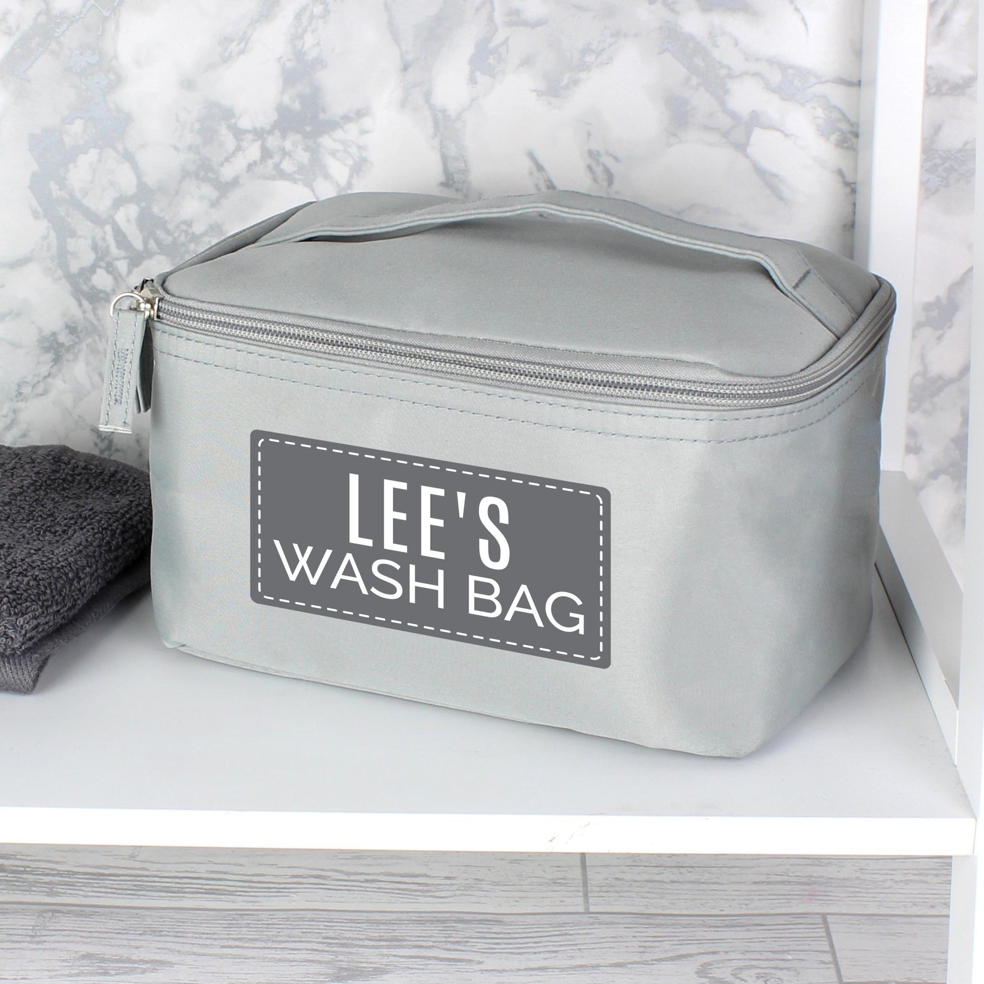 Customizable Grey Travel Toiletry Bag | Personalised & Practical | Inspired Creative Gifts | UK Supplier