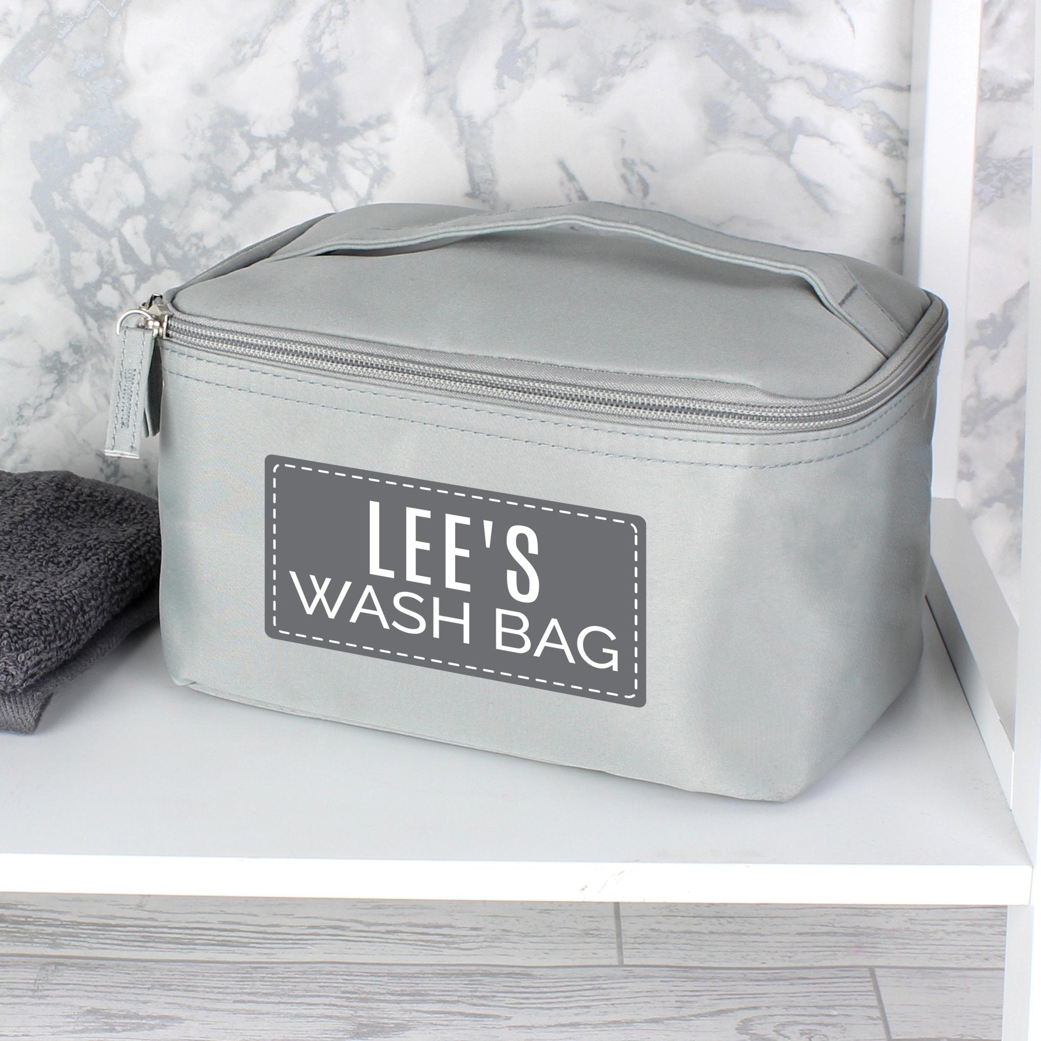 Customizable Grey Travel Toiletry Bag | Personalised & Practical | Inspired Creative Gifts | UK Supplier
