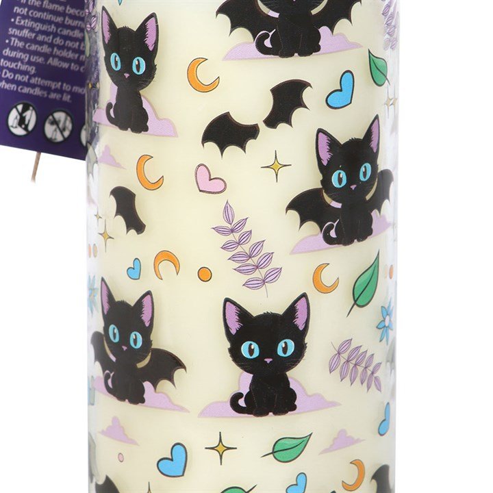 Cute and Creepy Cat Print Lavender Tube Candle | Inspired Creative Gifts | UK Supplier