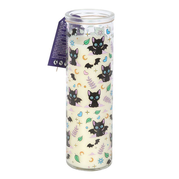 Cute and Creepy Cat Print Lavender Tube Candle | Inspired Creative Gifts | UK Supplier