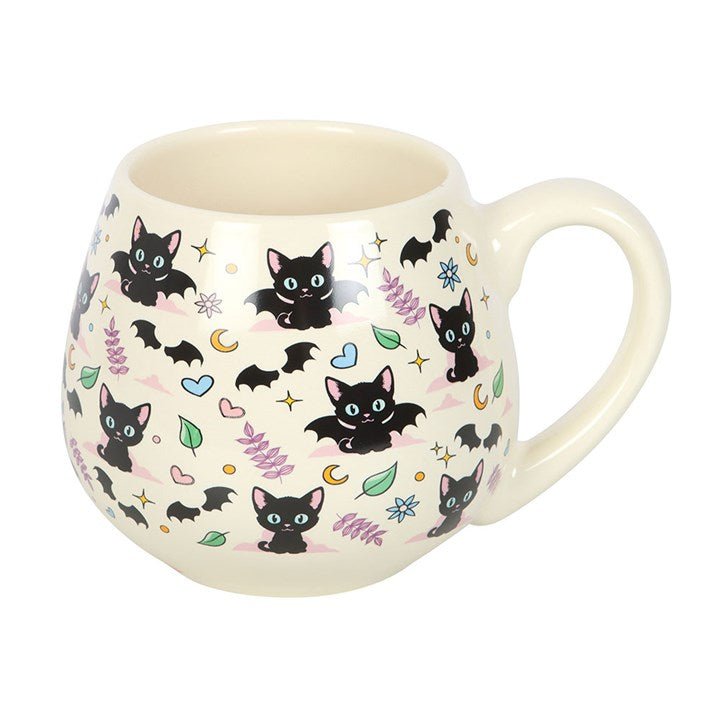 Cute and Creepy Cat Print Rounded Mug | Inspired Creative Gifts | UK Supplier