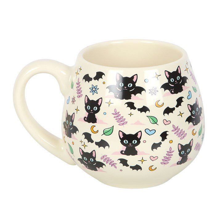 Cute and Creepy Cat Print Rounded Mug | Inspired Creative Gifts | UK Supplier
