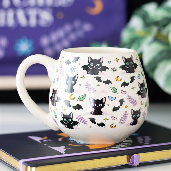 Cute and Creepy Cat Print Rounded Mug | Inspired Creative Gifts | UK Supplier