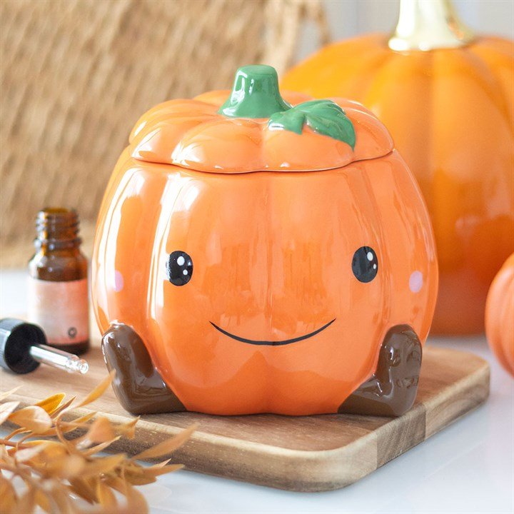 Cute Smiling Pumpkin Oil Burner and Wax Warmer | Inspired Creative Gifts | UK Supplier