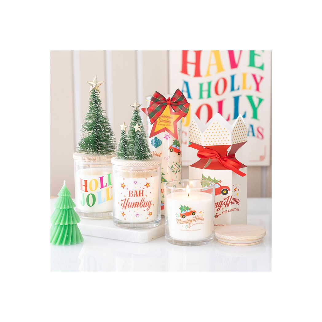 Bah Humbug Orange & Clove Glass Candle with Tree | Candles