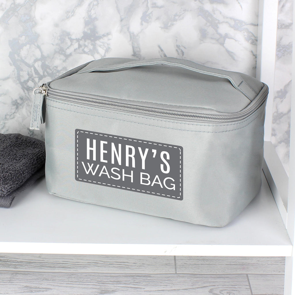 Personalised Classic Grey Toiletry Bag - Wash Bag - Inspired Creative Gifts