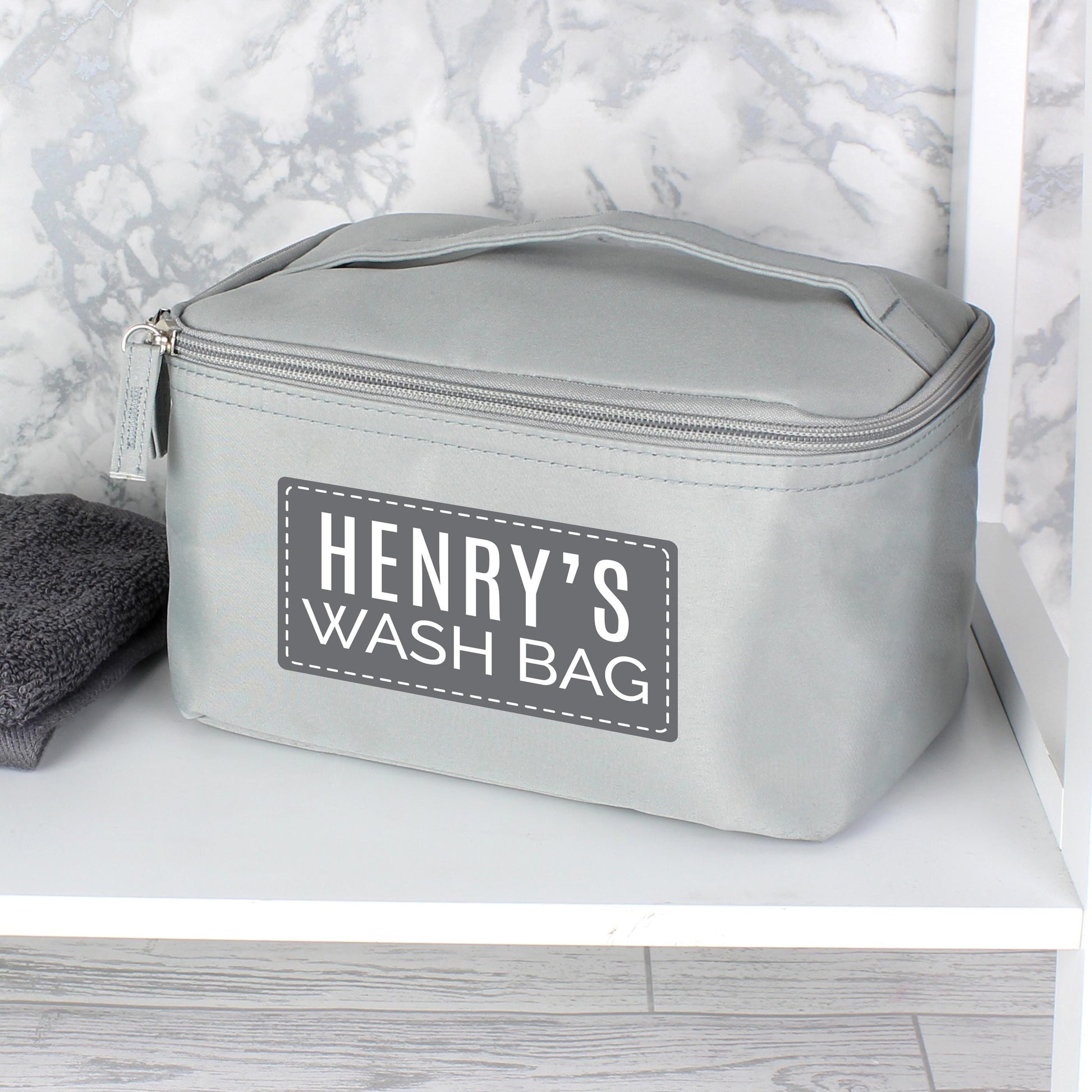 Personalised Classic Grey Toiletry Bag - Wash Bag - Inspired Creative Gifts