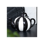 Black and White Striped Pumpkin Teapot | Tableware | Inspired Creative Gifts