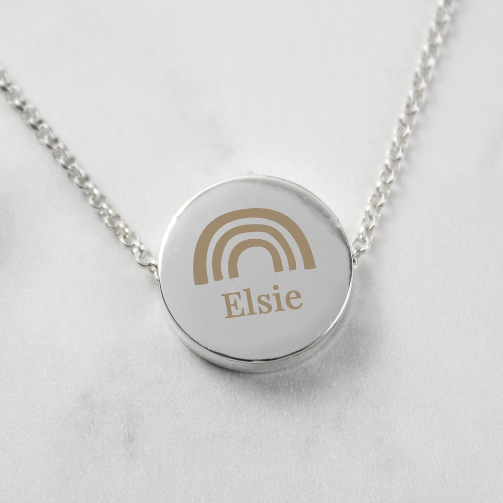 Custom Rainbow Disc Name Necklace, Personalized Name Necklace, Personalized Gifts for her, Birthday Gift for Her, Christmas Gifts - Necklace - Inspired Creative Gifts