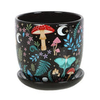 Dark Forest Print Ceramic Plant Pot with Saucer | Inspired Creative Gifts | UK Supplier