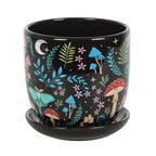 Dark Forest Print Ceramic Plant Pot with Saucer | Inspired Creative Gifts | UK Supplier