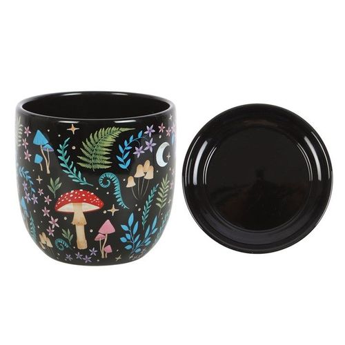 Dark Forest Print Ceramic Plant Pot with Saucer | Inspired Creative Gifts | UK Supplier
