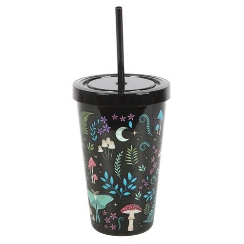 Dark Forest Print Plastic Tumbler with Straw | Inspired Creative Gifts | UK Supplier