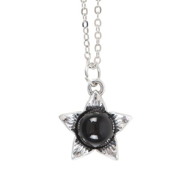Deadly Nightshade Necklace with Black Obsidian on Greeting Card | Inspired Creative Gifts | UK Supplier