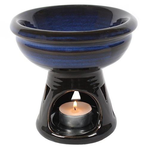 Deep Bowl Blue Oil Burner and Wax Warmer | Inspired Creative Gifts | UK Supplier