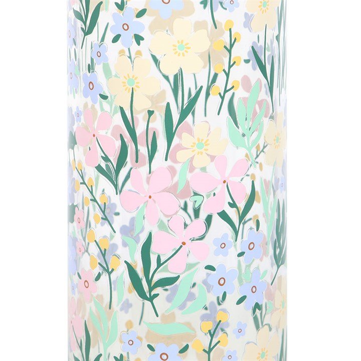 Ditsy Floral Print Glass and Bamboo Water Bottle | Inspired Creative Gifts | UK Supplier