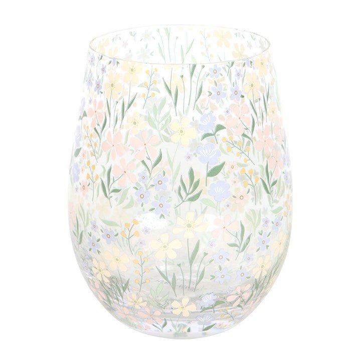 Ditsy Floral Print Stemless Glass | Inspired Creative Gifts | UK Supplier