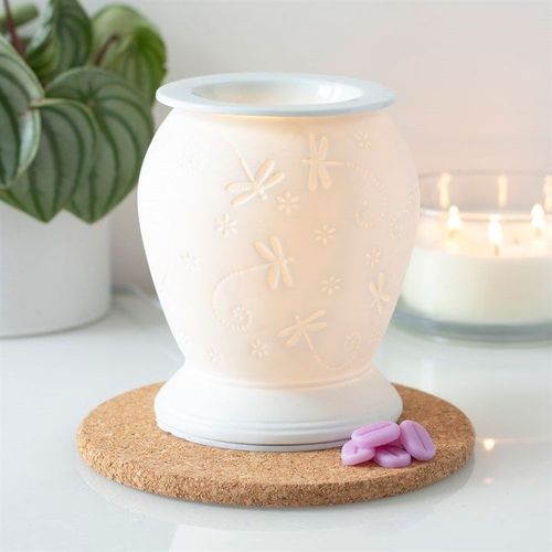 Dragonfly White Ceramic Electric Burner and Wax Warmer | Inspired Creative Gifts | UK Supplier