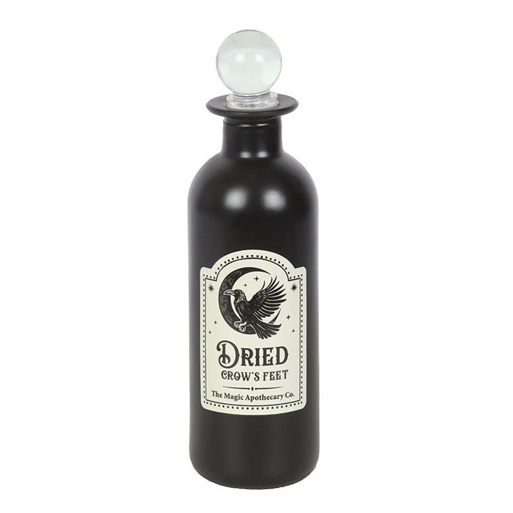 Dried Crow's Feet Decorative Glass Potion Bottle | Inspired Creative Gifts | UK Supplier