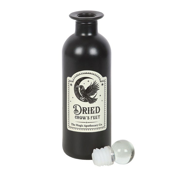Dried Crow's Feet Decorative Glass Potion Bottle | Inspired Creative Gifts | UK Supplier