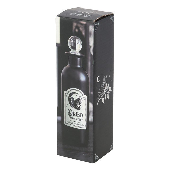 Dried Crow's Feet Decorative Glass Potion Bottle | Inspired Creative Gifts | UK Supplier