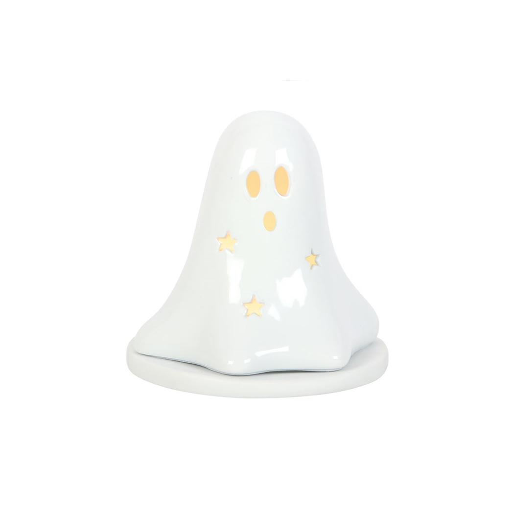 Ceramic Ghost Tealight and Incense Cone Holder | Candle Holders