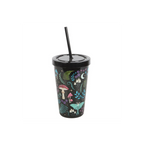 Dark Forest Print Plastic Tumbler with Straw