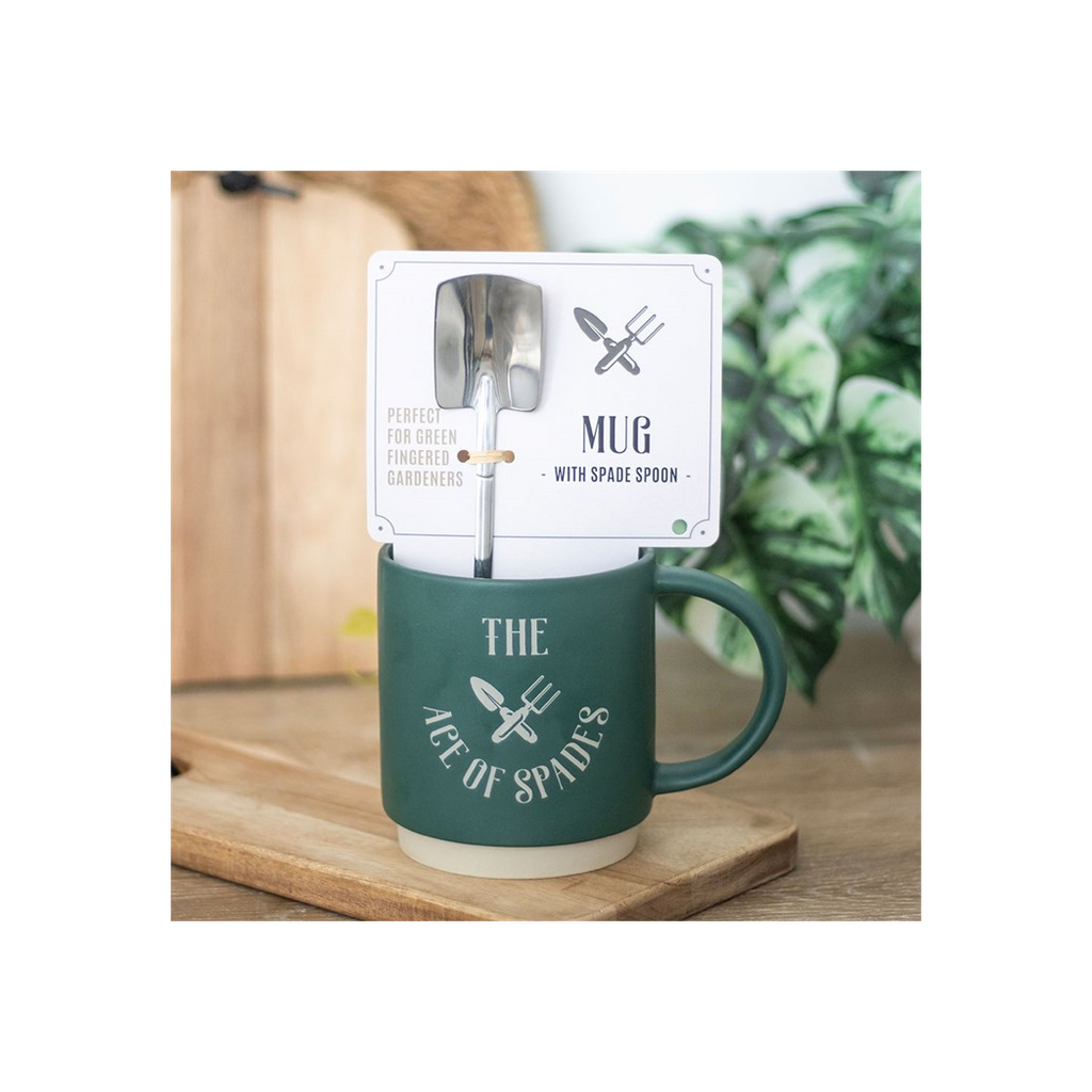 Ace of Spades Mug with Spade Spoon for Father's Day
