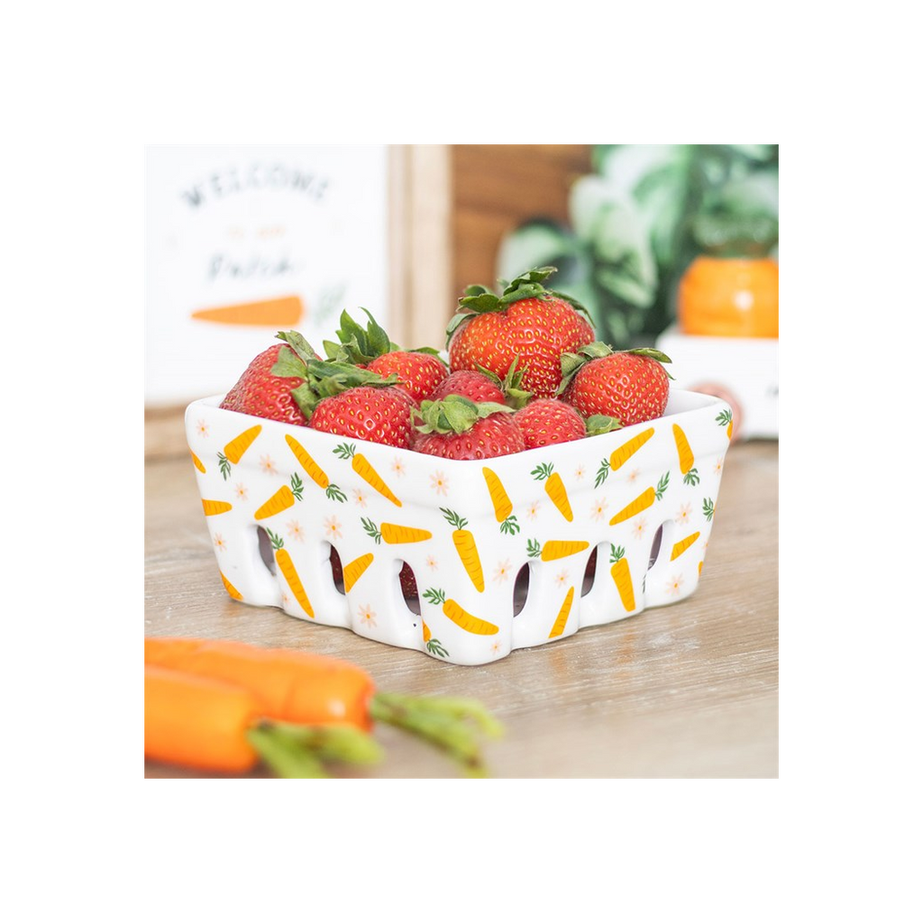 Carrot Patch Ceramic Berry Basket | Tableware