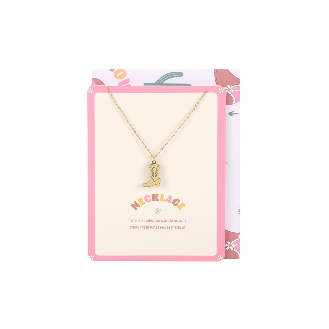 Cowboy Boot Necklace on Greeting Card | Woman's Necklace | Inspired Creative Gifts