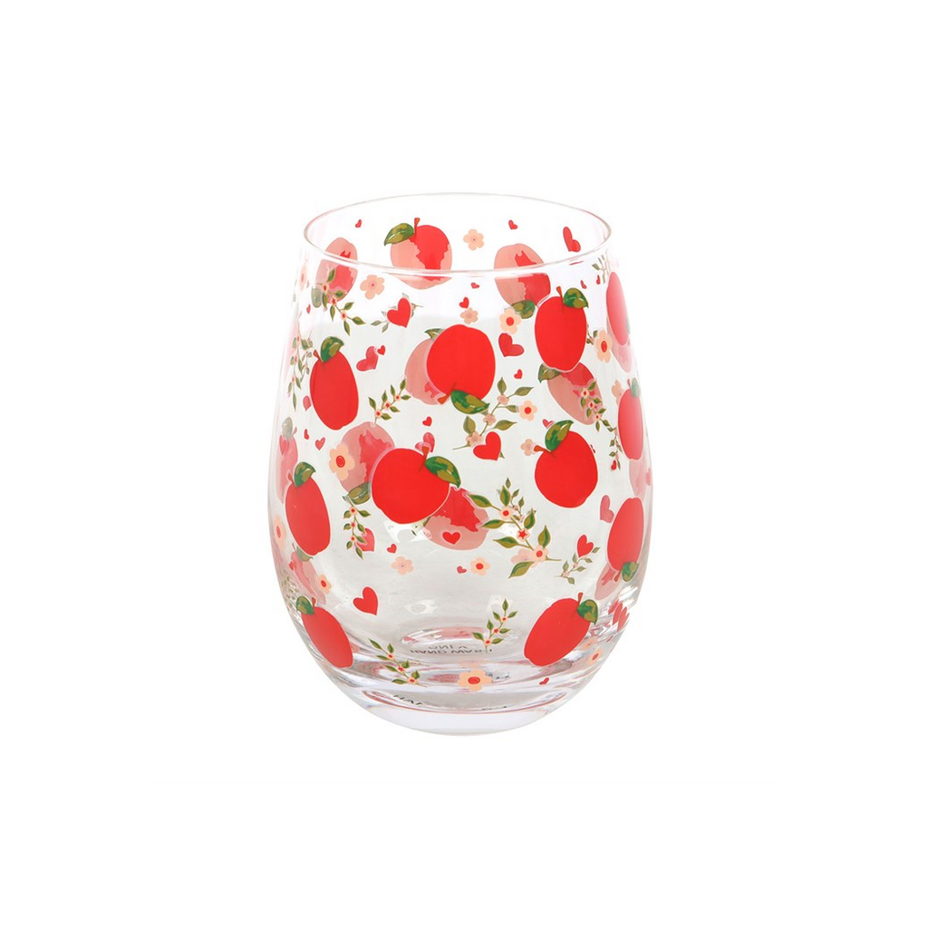 Apple Print Stemless Glass | Glasses & Barware