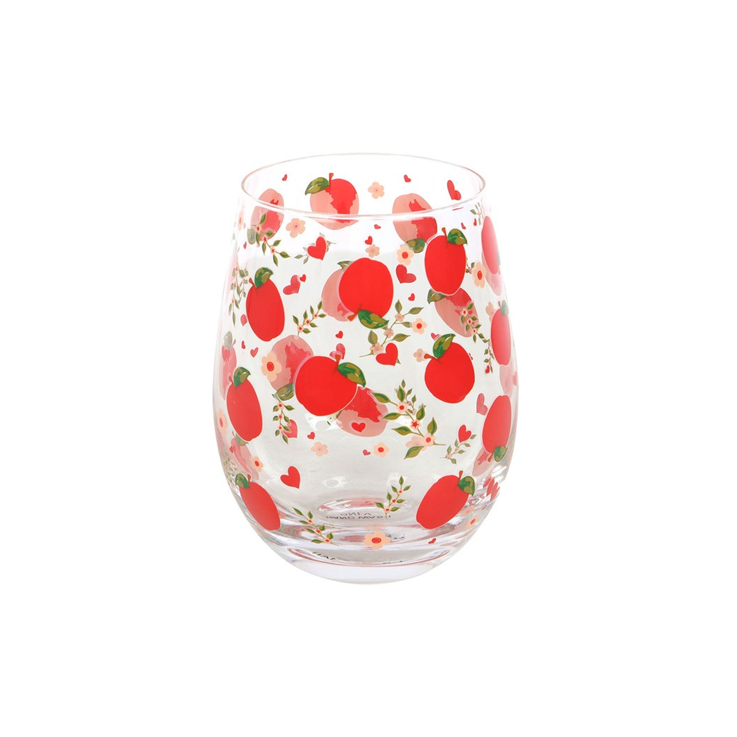 Apple Print Stemless Glass | Glasses & Barware