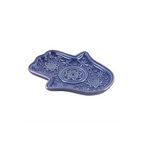 Dark Blue Hand of Hamsa Incense Holder and Trinket Dish