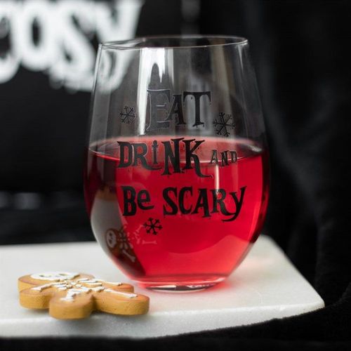 Eat, Drink & Be Scary Stemless Glass | Inspired Creative Gifts | UK Supplier
