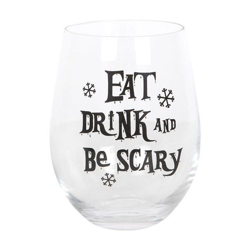 Eat, Drink & Be Scary Stemless Glass | Inspired Creative Gifts | UK Supplier