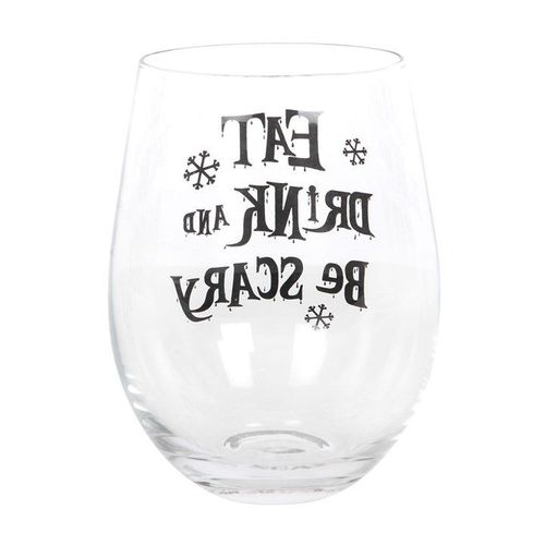 Eat, Drink & Be Scary Stemless Glass | Inspired Creative Gifts | UK Supplier