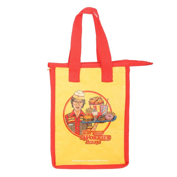 Eat Your Worries Lunch Bag by Steven Rhodes | Inspired Creative Gifts | UK Supplier