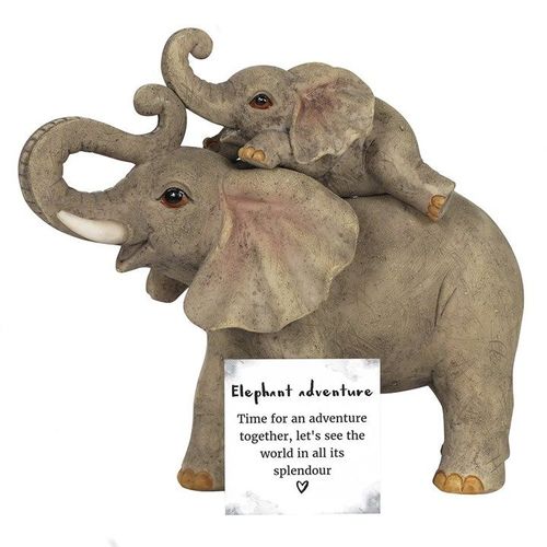 Elephant Adventure Mother and Baby Elephant Ornament | Inspired Creative Gifts | UK Supplier