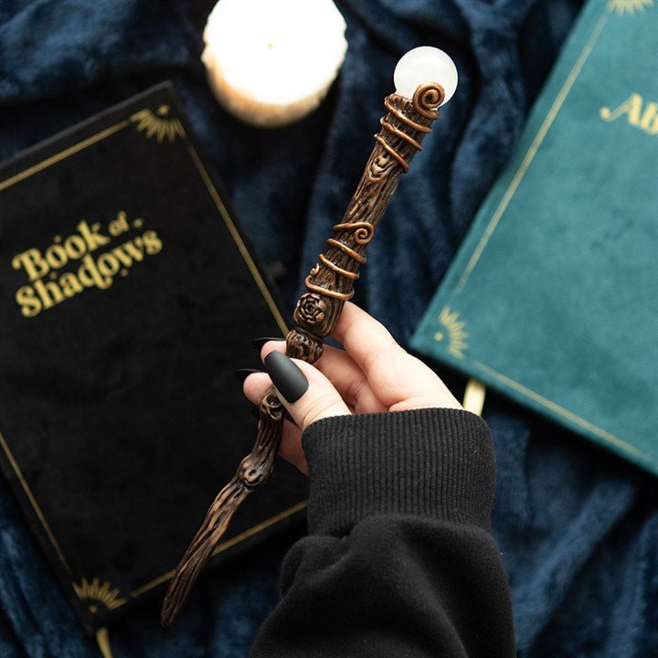 Energy Clearing Aura Quartz Crystal Wand with Pouch | Inspired Creative Gifts | UK Supplier