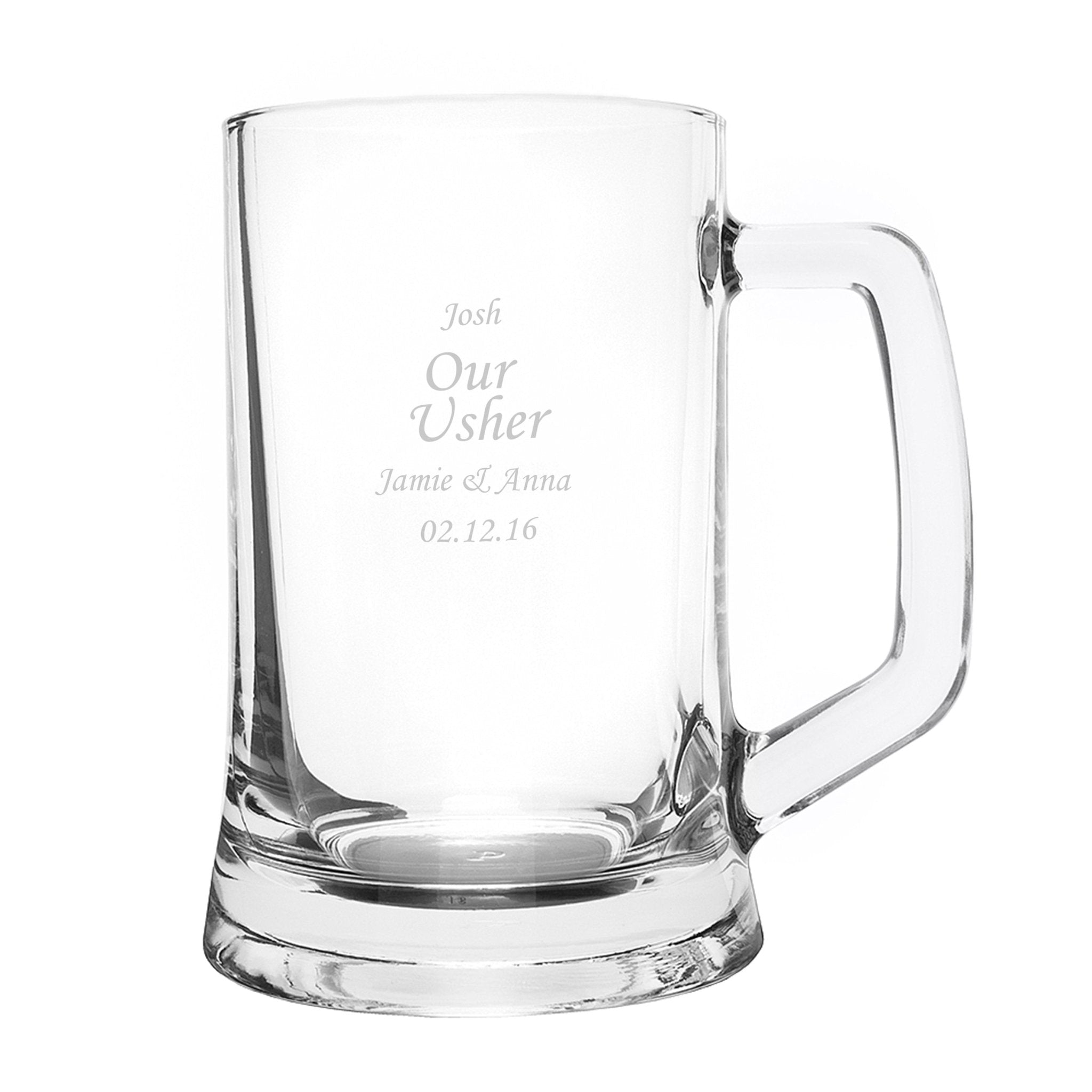 Engraved Personalised Glass Pint Stern Tankard | Inspired Creative Gifts | UK Supplier