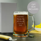 Engraved Personalised Glass Pint Stern Tankard | Inspired Creative Gifts | UK Supplier