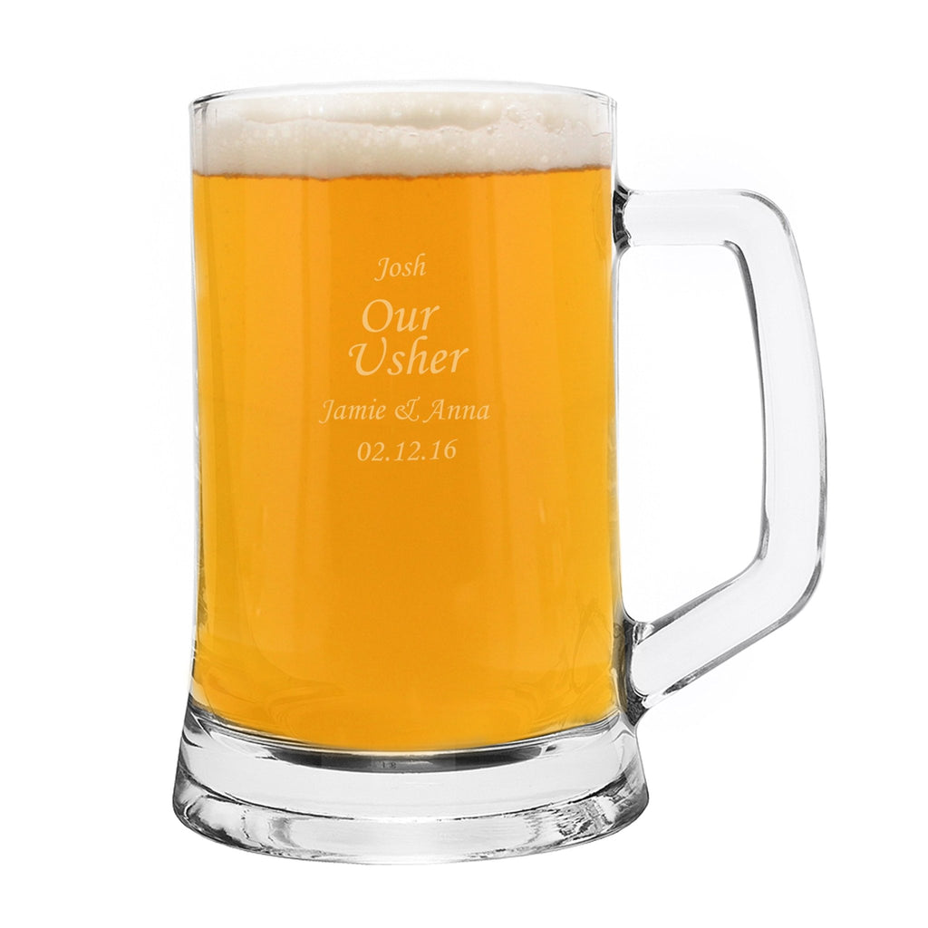 Engraved Personalised Glass Pint Stern Tankard | Inspired Creative Gifts | UK Supplier