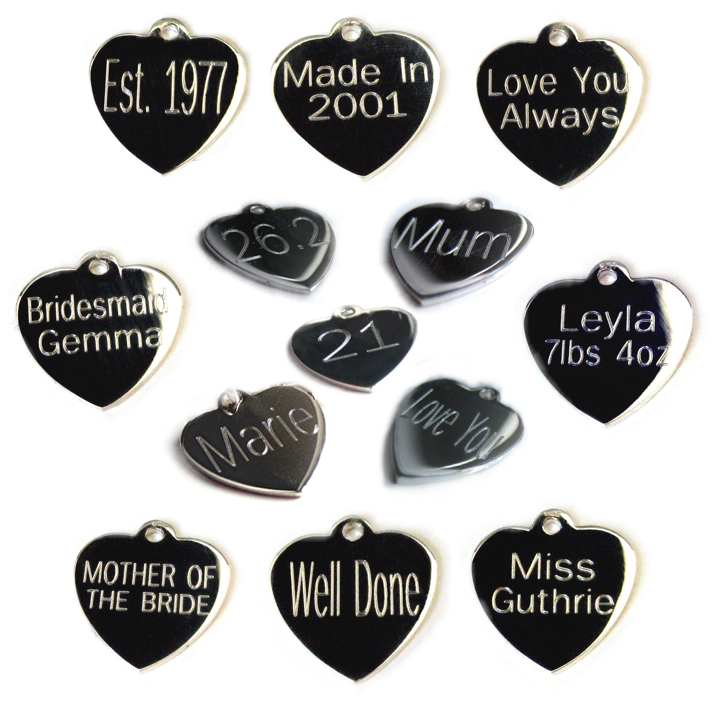 Personalised Silver Heart Stretch Beaded Bracelet