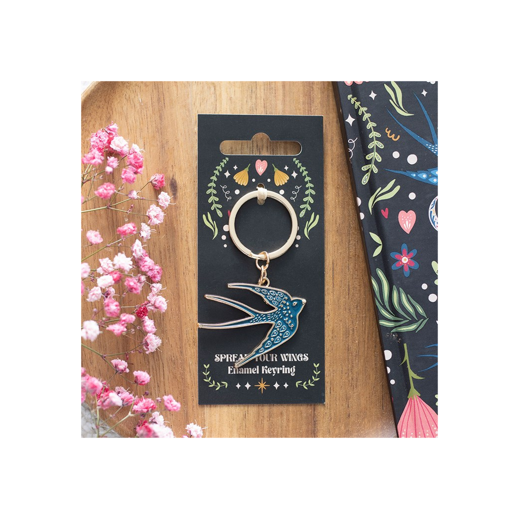 Blue Spread Your Wings Swallow Keyring | Keyrings | Inspired Creative Gifts
