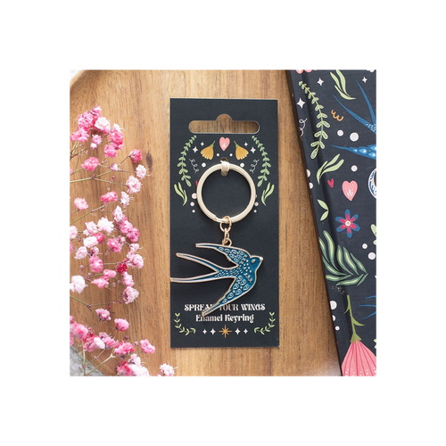 Blue Spread Your Wings Swallow Keyring | Keyrings | Inspired Creative Gifts