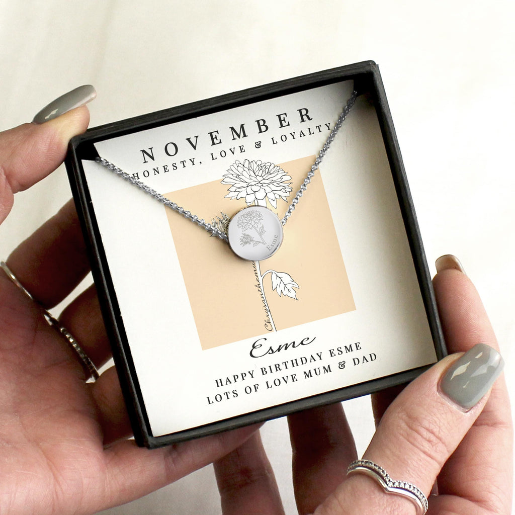 Birth Flower Necklace and Box | Personalized Gift for any Birthday | Inspired Creative Gifts