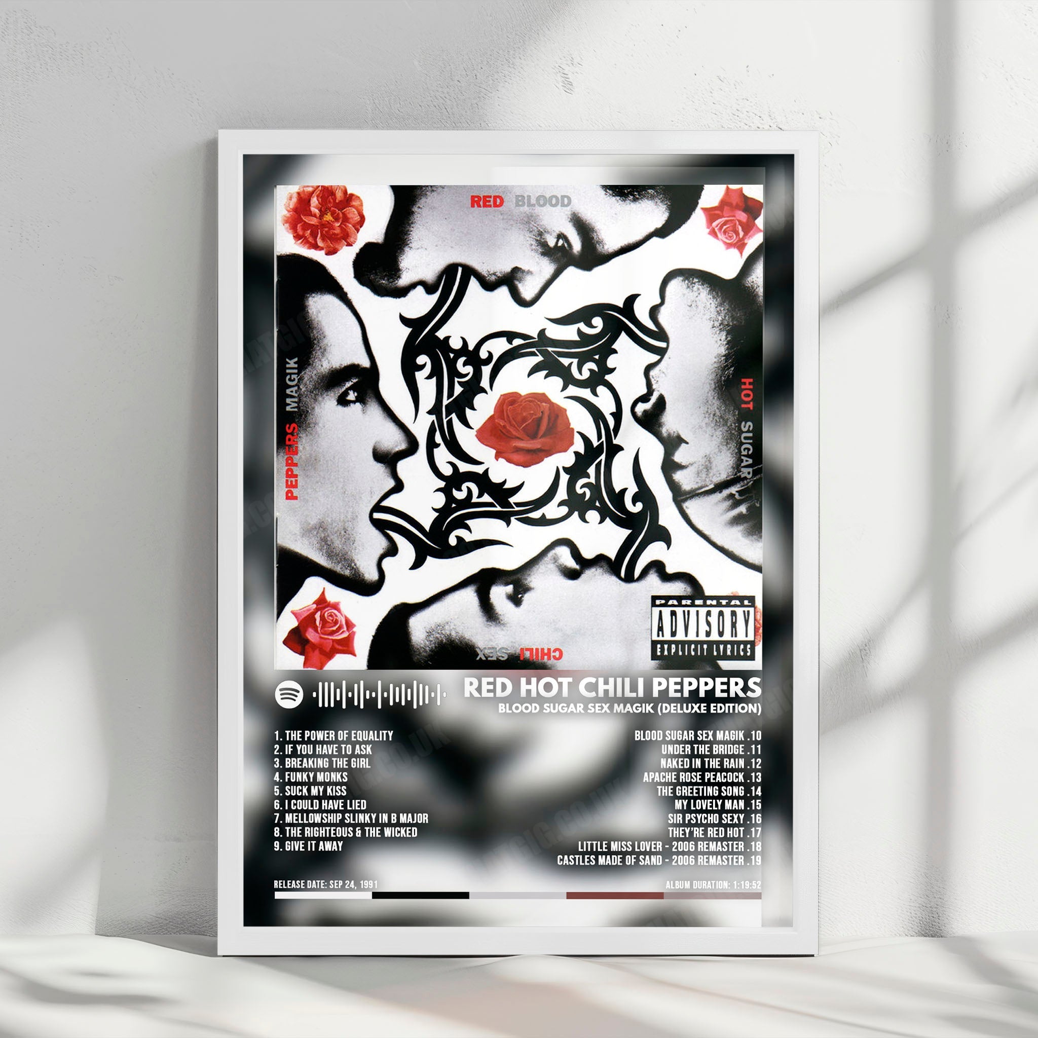 Red Hot Chili Peppers "Blood Sugar Sex Magik" Album Cover Poster - with Complete Tracklist